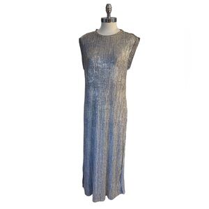 Anthropologie Akemi+ Kin Gold Metallic Corinna Sheath Dress M